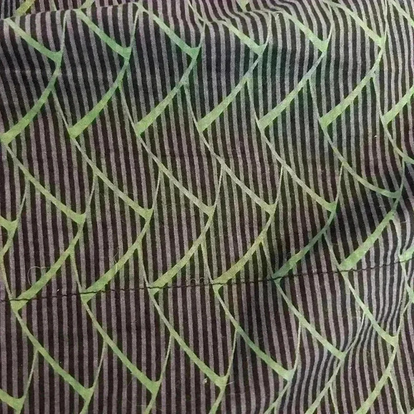 French Connection Cotton Dress Size 4 Green Grey Patterned Bell Sleeve - Picture 4 of 6